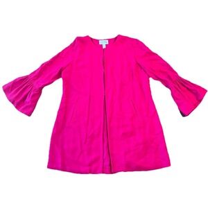 Joseph Ribkoff Pink Open Front Jacket Blazer Bell Sleeve Womens Size 8